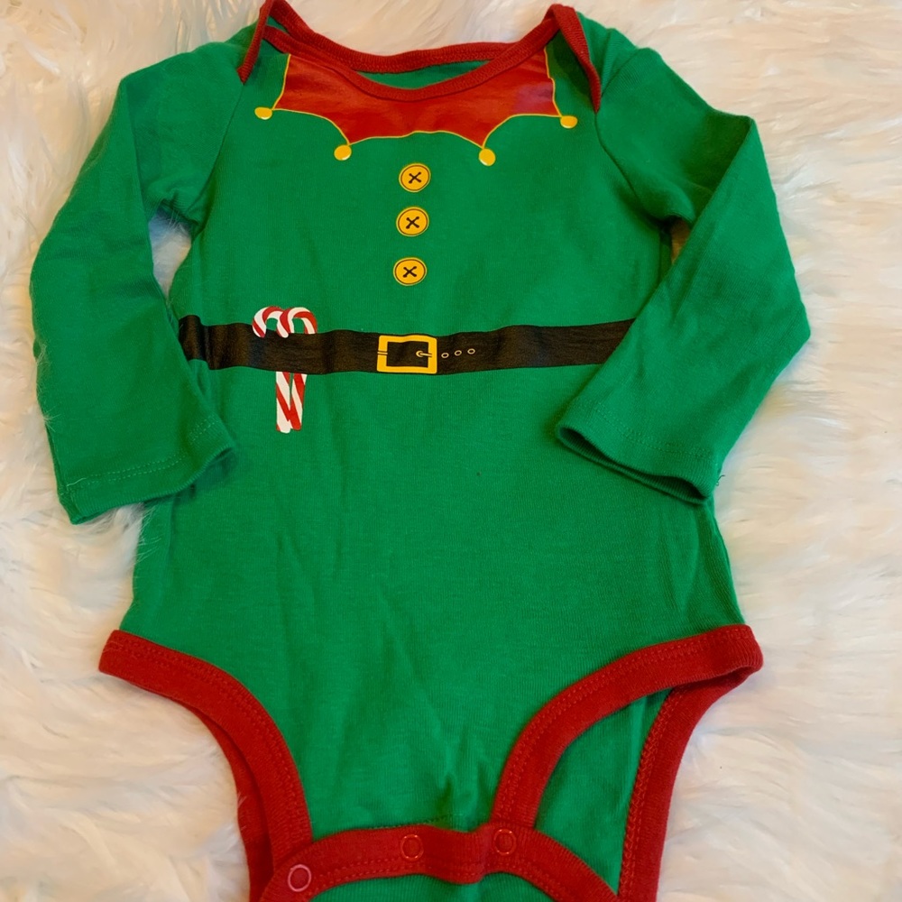 Okie Dokie Christmas Baby One Piece Elf Bodysuit Size 9 Months
